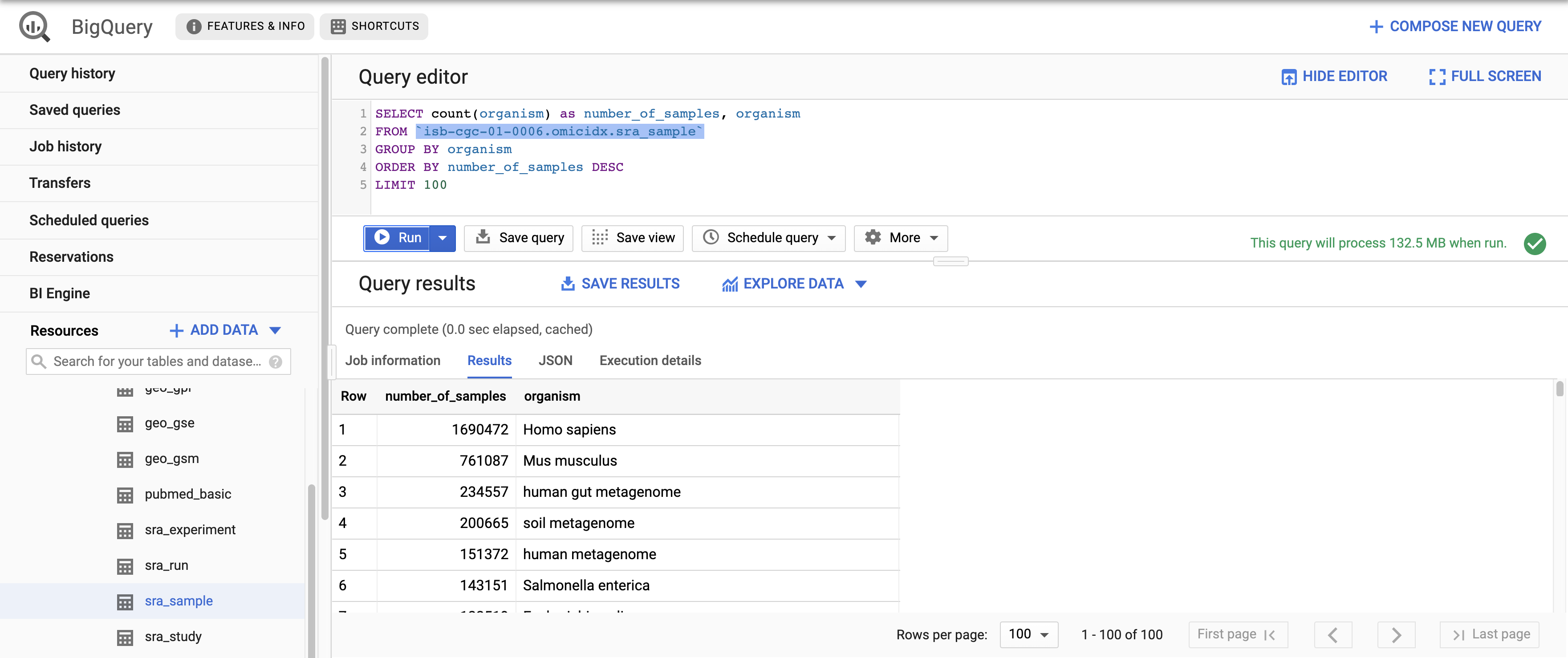 Clicking the "pin" button on the right will keep the OmicIDX dataset in your dataset navigator for easy access. 